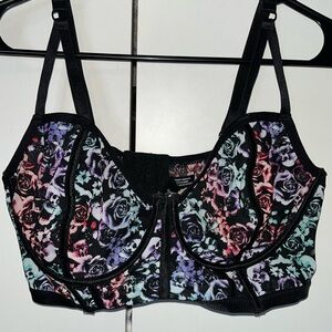 Torrid curve mesh floral unlined bralette size 1X